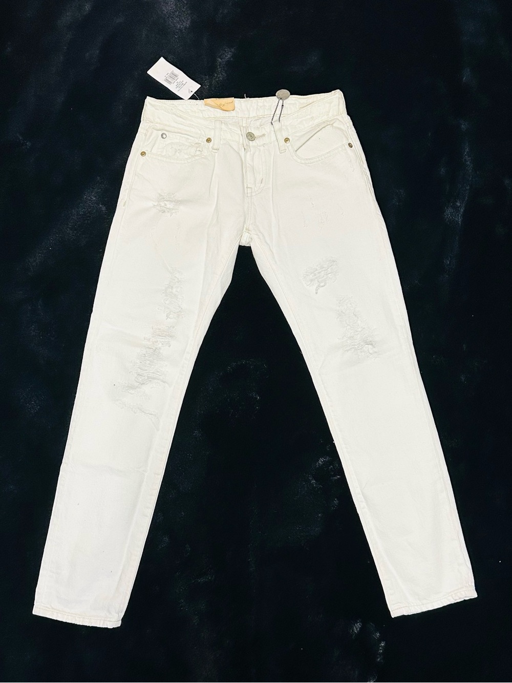 Polo Ralph Lauren Denim & Supply White Distressed Skinny Boyfriend Jeans 24 NWT
